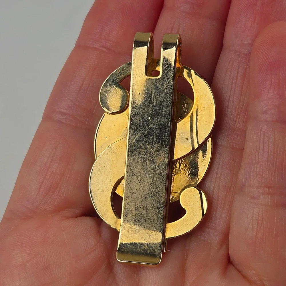 Vintage Everlast Money Clip Dollar Sign Gold Tone Logo Enamel Boxing